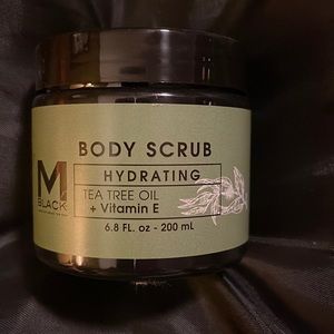 Hydrating body scrub with tea, tree, oil and vitaminE 6.8fluid ounces by MBLACK